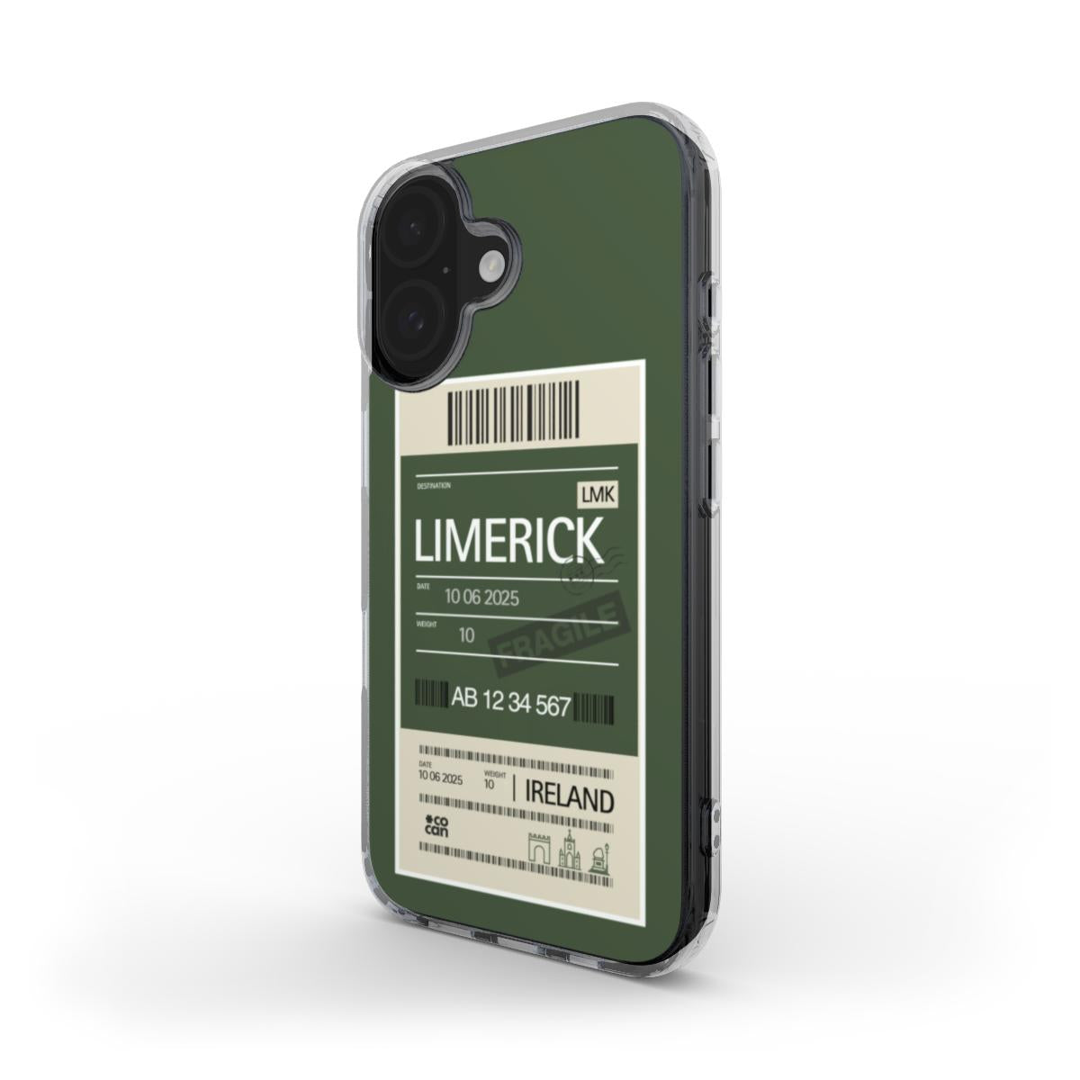 Limerick iPhone Case with LMK print – Frosted Clear MagSafe Edition by COCAN