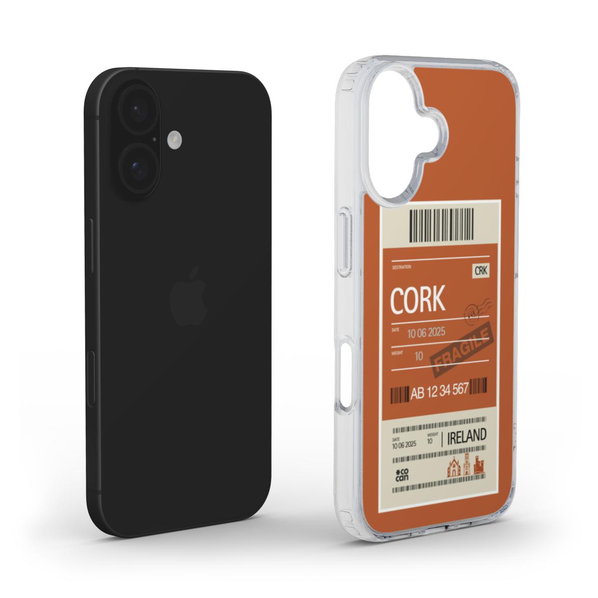 Cork iPhone Case with CRK print – Frosted Clear MagSafe Edition by COCAN