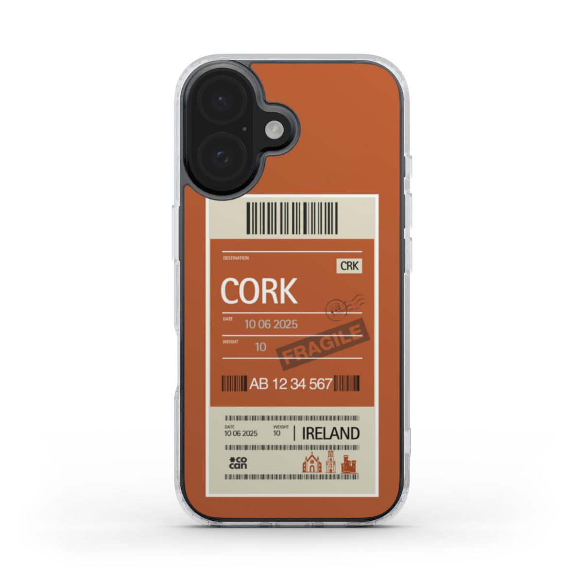 Cork iPhone Case with CRK print – Frosted Clear MagSafe Edition by COCAN