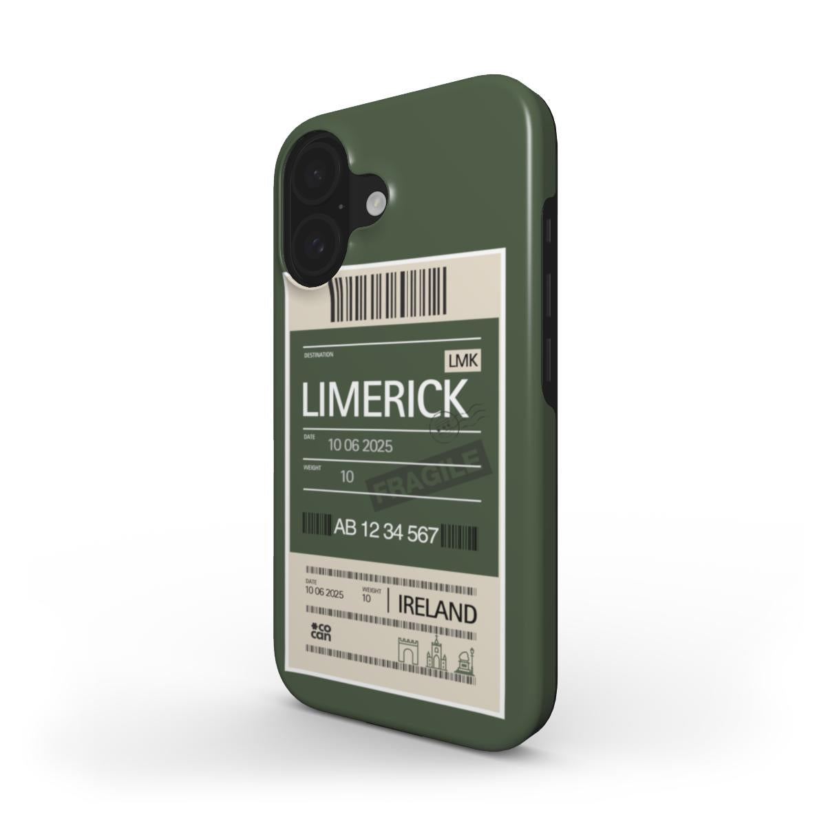 Limerick iPhone Case – MagSafe Tough Series with bold LMR print by COCAN