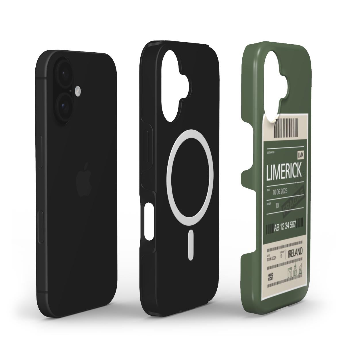 Limerick iPhone Case – MagSafe Tough Series with bold LMR print by COCAN