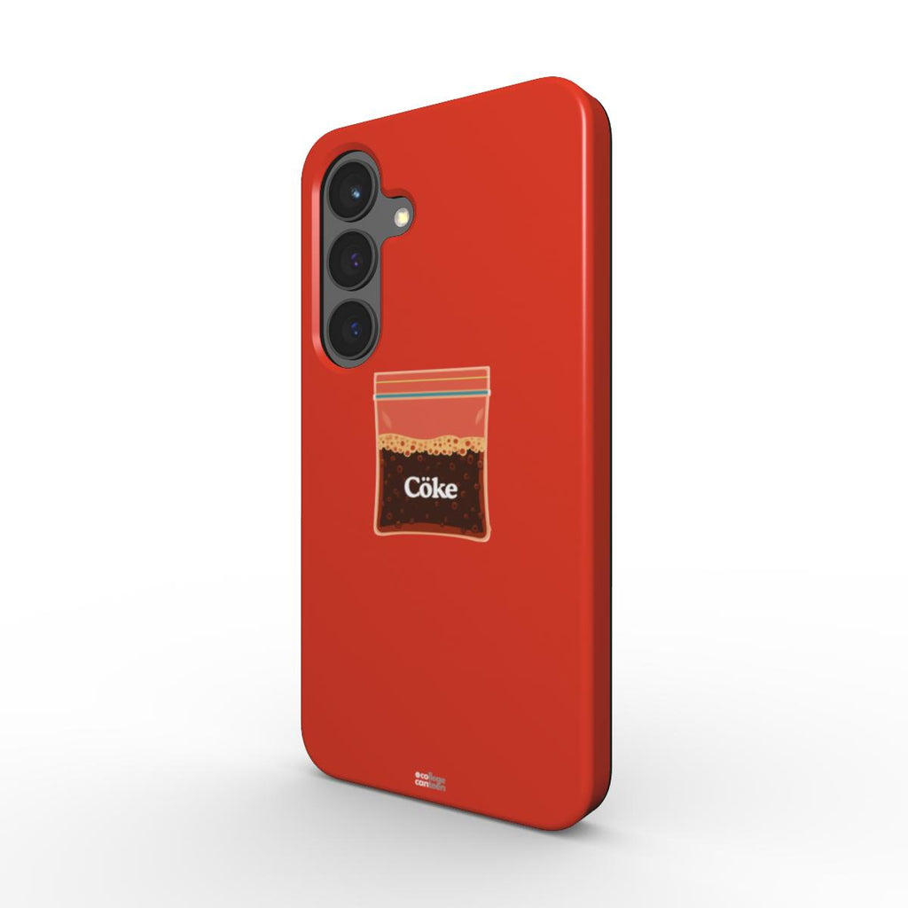 Samsung Galaxy satirical Coke pouch case with tough protection and streetwear design